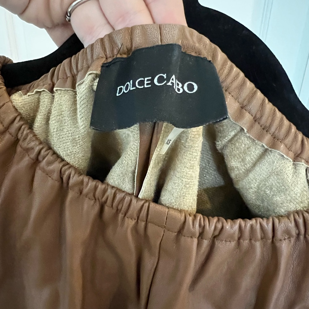 Dolce Cabo Tan Leather Skirt